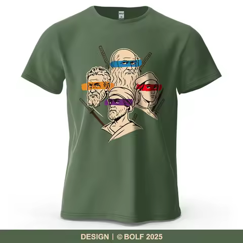 Art Ninja Squad Printed Men's T-Shirt 100% Cotton Oversized Creative Graphic Tees for Women Tops Tee