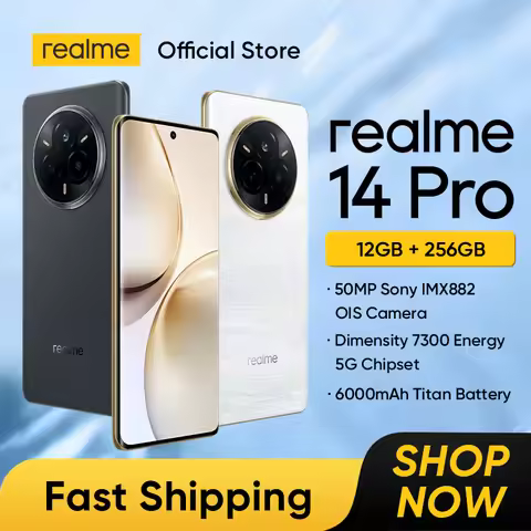 [Clearance] realme 14 Pro 5G Smartphone NFC Dimensity 7300 Chipset 6000mAh Battery 6.77" 120Hz Curve