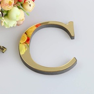 UPSTOP Alphabet Decoration, Mirror Acrylic DIY 26 Letters Wall Sticker, Art Mural Gold Valentine's Day Letter Decoration Home