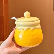 【ins Cute】Heat-Resistant Kitchen Salt Jar, Chili Oil Storage Jar, Covered Special Seasoning Jar, Oil