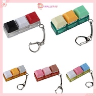 WALLERAB Fidget Keychain, Keycap Relief Stress Finger Keyboard Cap, Relaxing 3 Keys Keys Button DIY 
