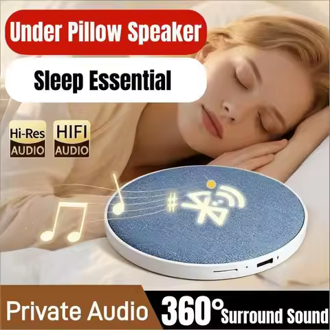 2026 New Wireless Pillow Speaker Sleep Aid 360° Surround Sound Bluetooth 5.4 HiFi Stereo Sound Priva