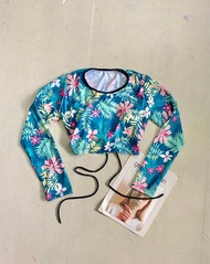 Áo bơi lẻ tay dài croptop dây đan lưng sành điệu Áo tắm bikini Sài Gòn