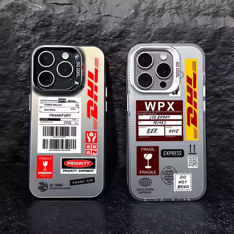 Hot Trend Barcode Label D-DHL Phone Case For iPhone 16 15 14 13 12 11 Pro Max X XR XSMAX 8 7 Plus Ma