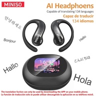MINISO MS188 Fon Telinga Terbuka, Fon Kepala AI Penerjemah 134 Bahasa Tanpa Wayar, Fon Telinga Pinta
