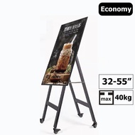 Foldable Digital Signage 32-55" TV Display Portable Stand with castor wheel 39 49 55 inch