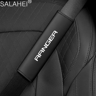 2pcs Car Seat Belt Cover Shoulder Pads Auto Interior Decoration Accessories Case For Ford Ranger Raptor Wildtrak 2023 2006 2021