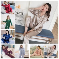 SLAIXIU Silk Sleepwear Pajama Set for Women Long Sleeve Pyjamas Nightwear Set Satin Pajamas Plus Siz