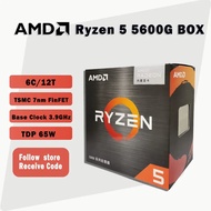 ค่าเริ่มต้นของ AMD Ryzen 5 5600G R5 5600G 3.9Ghz หกแกนสิบสองเกลียว65W L3เครื่องประมวลผลซีพียู = 16M 100-000000252ซ็อกเก็ต AM4ใหม่และมีพัดลม