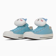 日本限定 Converse x CHIIKAWA 吉伊卡哇 限量聯名款帆布鞋 角色掛飾 低筒小八貓藍色/ 24 cm