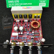 KIT POWER AMPLIFIER SPEAKER AKTIF 12V SUBWOOFER MOBIL DMS-570 STREO