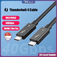 Thunderbolt 4 Cable Type C Cable Support PD100W 8k/60HZ Dual 4K/60Hz 5K/60Hz 40Gbps Data Transfer USB C Cable