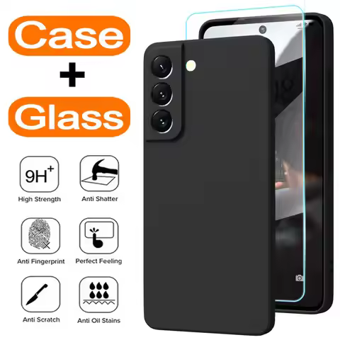 Tempered Glass With Phone Case For Samsung Galaxy A11 A21 A31 A51 A71 5G A02 A22 4G A32 A13 A33 A23 