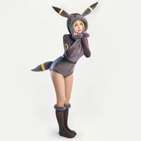 2025 Women Genga Cosplay Costume Halloween Purple Ghost Romper Bodysuit Plush Hooded and Socks with