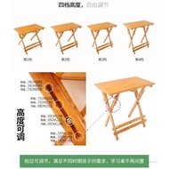 Height Adjustable Table Simple Folding Lift Table And Chairs Study Children's Bamboo Study Table