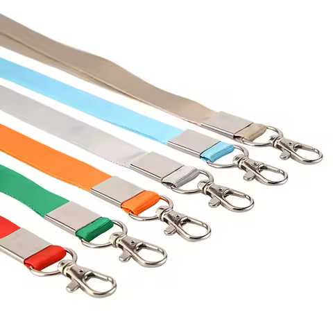 Solid Color Keychain Lanyard for Work Card Badge Holder ID Tag Business Visitor Card Neck Strap Staf
