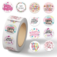 1 Roll 500 Sheets Birthday happybirthday Roll Stickers Stickers Handbook Sealing Stickers 5.26