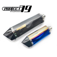 Project79 Universal Long Muffler 51mm Tabung Black Rainbow Carbon XMAX TMAX XDV Zontes 350E Scooter 