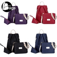 TheBags Set Beg Wanita Beg Galas Fashion 3-In-1 Backpacks Zipper School Bags Women Travel Backpack