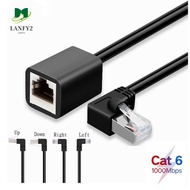 ALANFY Network Extension Cable Multiple Angles RJ45 Straight 90 Degree Ethernet LAN Cord Cable Adapt