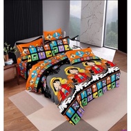 3in1 One Piece Anime Premium Canadian Cotton Bedsheet Single Double Family Queen King Curtain