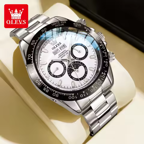 OLEVS Brand Three Eye Six Needle Men's Fully Automatic Mechanical Watch 6654