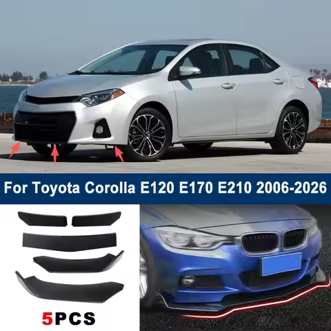 Adjustable 5Pcs Sectional Front Spoiler Lip For Toyota Corolla E120 E170 E210 2006-2026 Front Bumper
