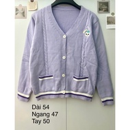 Pastel purple 2-hand wool coat, synthetic wool cardigan