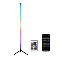 2PCS 120CM RGB Floor Lamp Sound Reactive LED Corner Light Bar Ambient Lighting for Gaming Room Bedro