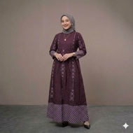 BAJU BATIK GAMIS WANITA BURGUNDY MARUN SIZE STANDAR DAN JUMBO | FASHION MUSLIMAH GAMIS BURGUNDY MERA