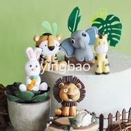Jungle Animals Cake Decoration Soft Clay Cartoon  Animal Giraffe Elephant Lion Tiger Rabbit Padan Zo