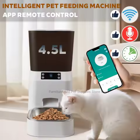 4.5L Smart pet feeder automatic cat feeder dog slow feeder timed and quantified automatic cat food d