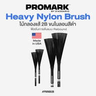 Made in USA Promarktm PMNB2B Heavy Nylon Brush 2B Drumstick Whip 2B Black Hair