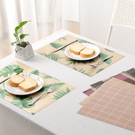 ShiMiTuMiMao ผ้าปูโต๊ะ2195PVC ชุบทองแบบหนาลายอาหารตะวันตกไม่ลื่นแผ่นรองจานเสื่อฉนวนสี่เหลี่ยม