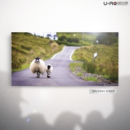 U-RO DECOR รุ่น WALKING SHEEP ภาพพิมพ์ ขนาด 50 x 100 ซม. ยูโรเดคคอร์ ภาพแต่งบ้าน รูปภาพติดผนัง รูปภา