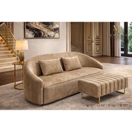 Sofa 2/3 Seater Modern Minimalist + Stool | Sofa Ruang Tamu Premium | Kerusi Sofa Empuk Tahan Lasak 