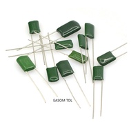 50pcs Polyester Film Capacitor 2A102J 2A103J 2A104J 2A221J 2A222J 2A223J 2A333J 2A472J 2A473J 100v 1