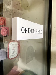 ป้ายออเดอร์ เปลี่ยนแบบใส่โลโก้ได้ ร้านคาเฟ่สุดเก๋ ป้ายร้านอาหาร ป้ายorder here ป้ายร้านค้า ป้ายแต่งร