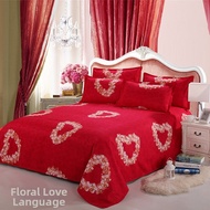Wedding Festive Red Thick Cotton Bedsheet