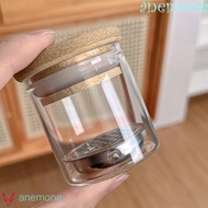 ANEMONE Nail Brush Cleaner Cup, Round with Wood Lid Nail Wash Pen Cup, Easy Cleaning Stainless Steel