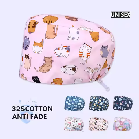 Enfermeria Gorro Japanese Cotton Cordlock Long Hair Scrub Caps Women Men Ponytail Printed Nursing Ha