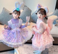 （3件套）bb kids小兒童中童小朋友公主裙兒童Linabell裙兒童Linabell尾巴兒童秋天裙兒童卡通裙兒童公主裙連身衣裙兒童春天裙兒童兔仔裙兒童冬天裙中童秋天裙中童公主裙兒童stellalo