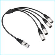 RUN Zinc Alloys 3Pin XLR 1 In 4 Out Female to Male Splitter For Microphones Amplifiers Studio Equipm