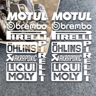 Motorcycle Sticker Set Motor Bike Scooter Body Fuel Tank Decal Accessories Reflective MOTUL Brembo O