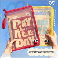 Transparent PP Zipper File Bag 33x23x3 Cm. Store Documents And Stationery Used In Offices And School