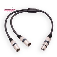 3 Pin XLR Female to Dual XLR Male Y Splitter Cable, XLR Splitter Cable, Microphone Splitter Cord Aud