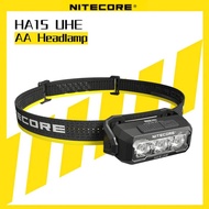 NITECORE HA15 UHE Ultra Lightweight Headlamp AA battery Camping Headlight EDC Head-mounted Fishing R