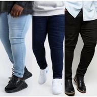 🇲🇾[Big size:36"-50"]😎Skinny/Slimfit jeans pant for men's & unisex metareal.100%Denim kain getah/Stre