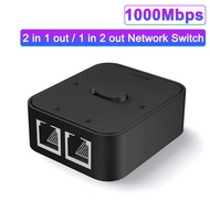 2 Port 1000Mbps Gigabit Network Switch RJ45 Switch Network Splier Cable Extender Selector Power Free 2 Way adapter Conne
