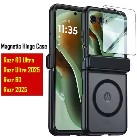 Magnetic Funda for Motorola Razr Ultra 2025 Case for Motorola Razr 60 Ultra Hinge Case Matte Clear C
